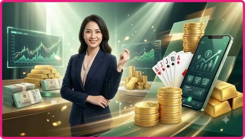 Ba chồng bài mậu binh xếp thành ba tầng minh họa cấu trúc ba chi