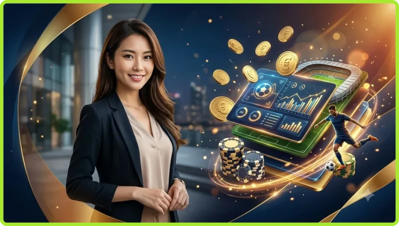 Ba cửa kèo châu Âu thắng hòa thua minh họa bằng biểu tượng trừu tượng phát sáng