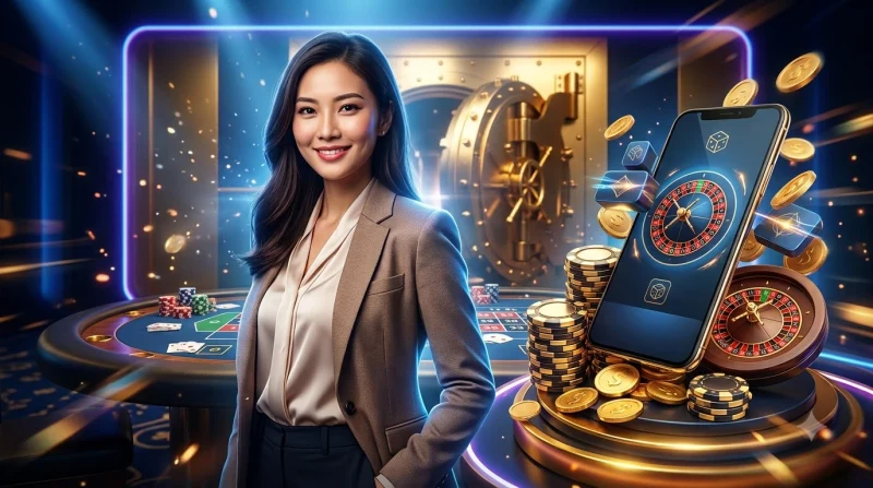Bàn cược Roulette với chip xếp trên các vùng cược trong và cược ngoài