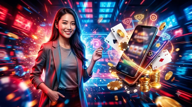 Bộ 52 lá bài trải trên bàn trong không khí họp mặt chơi Tiến lên miền Nam