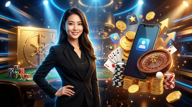 Điện thoại hiển thị giao diện Roulette online mượt mà với biểu tượng bảo mật
