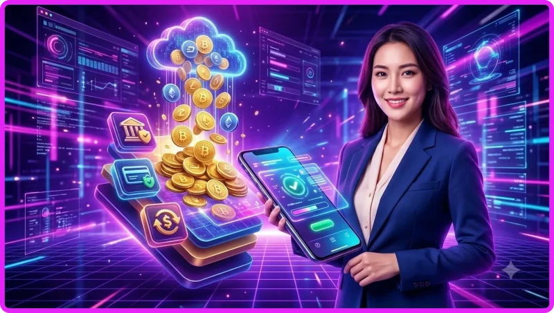 Minh họa khái niệm rút tiền WW88 chuyển số dư từ tài khoản về ngân hàng qua điện thoại